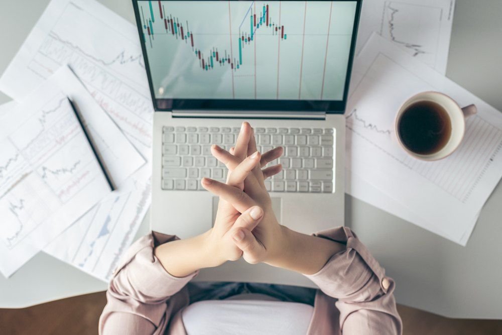 Commodity market data on a laptop screen
